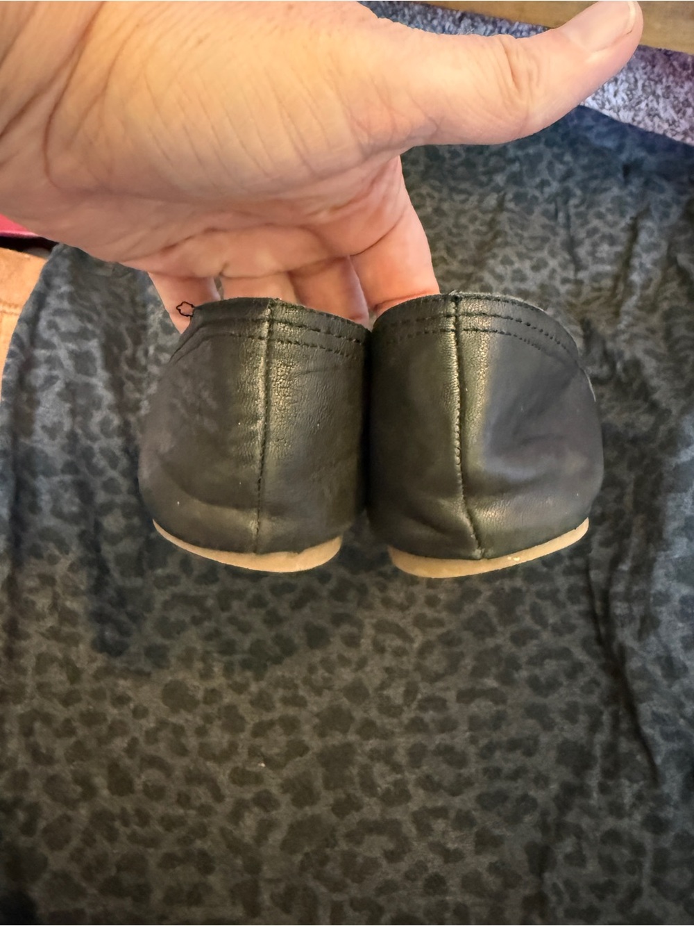 Lucky Brand Black Leather Slip-On Ballet Flats - Picture 3 of 6